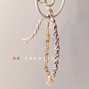 New men's hand woven with stainless steel bracelet